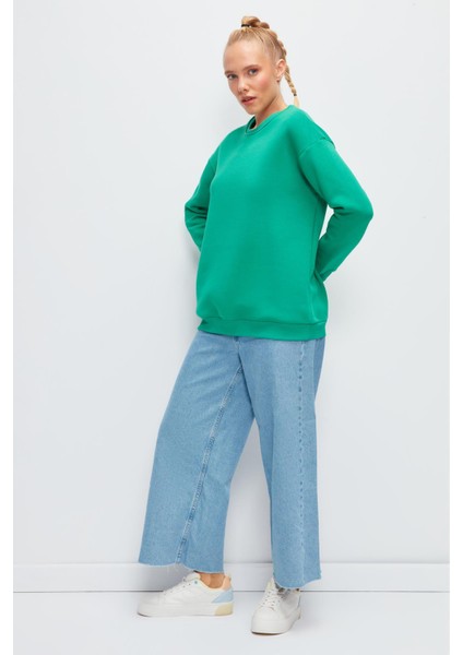 Bisiklet Yaka Düz Renk Sweatshirt fiyatları