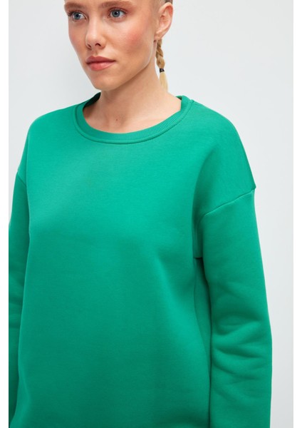 Bisiklet Yaka Düz Renk Sweatshirt indirimleri