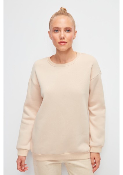 Bisiklet Yaka Düz Renk Sweatshirt fiyatları