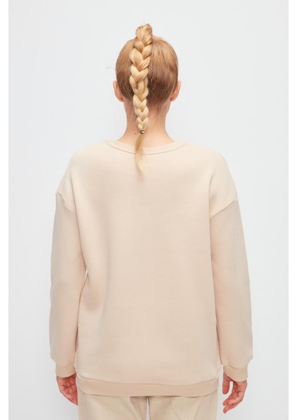 Bisiklet Yaka Düz Renk Sweatshirt modelleri