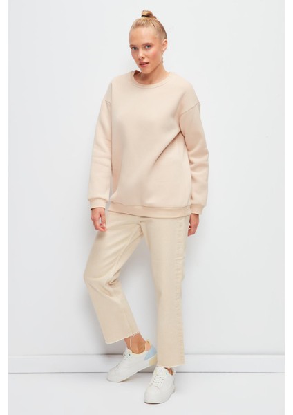 Bisiklet Yaka Düz Renk Sweatshirt fırsatları