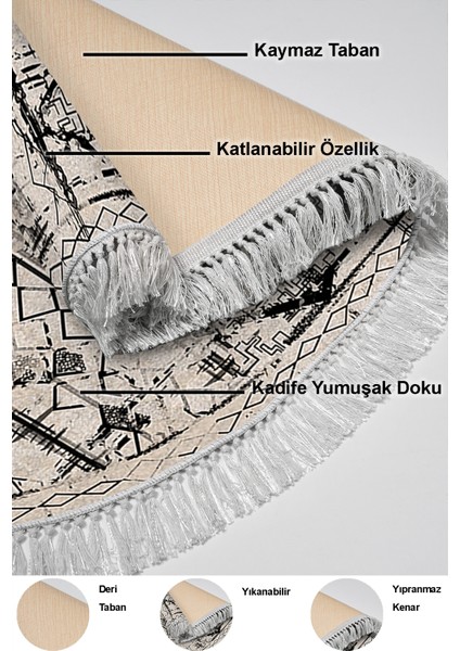 Dijital Salon Halısı Yıldız Deri Kaymaz Taban Saçaklı Oval Iskandinav Myrna Gri indirimleri