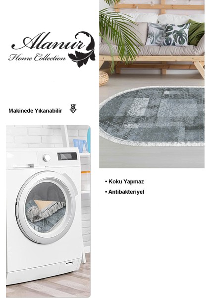Dijital Salon Halısı Yıldız Deri Kaymaz Taban Saçaklı Oval Iskandinav Page Mavi modelleri