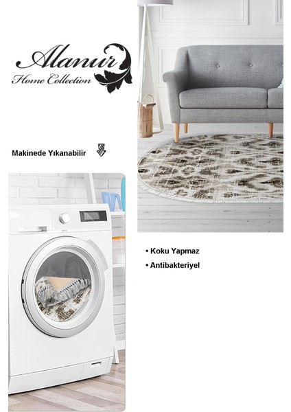 Dijital Salon Halısı Yıldız Deri Kaymaz Taban Saçaklı Oval Iskandinav Annika Kahve modelleri