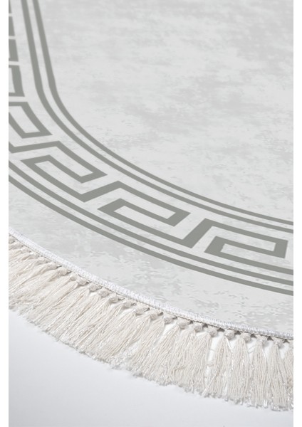 Dijital Salon Halısı Star Pamuk Kaymaz Taban Saçaklı Oval Modern Cassietta Gri fırsatları