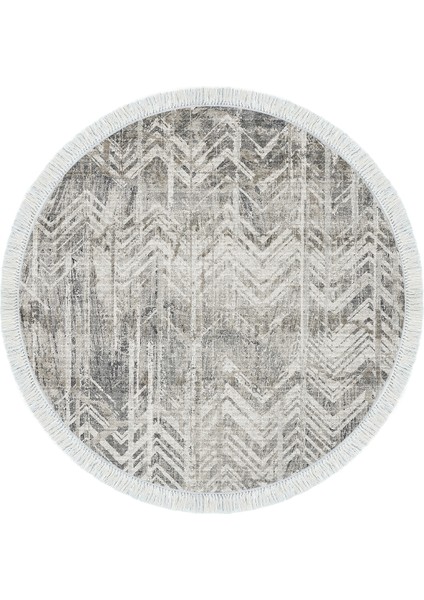 Dijital Salon Halısı Yıldız Deri Kaymaz Taban Saçaklı Yuvarlak Iskandinav Mel Gri fiyatları