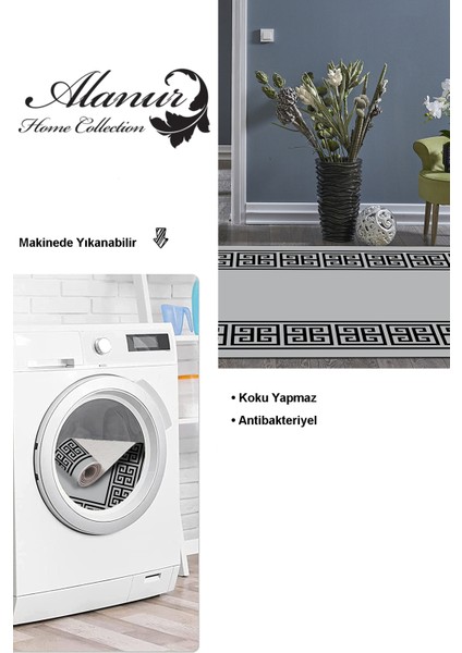 Dijital Salon Halısı Trend Keçe Kaymaz Taban Modern Penelope Gri modelleri