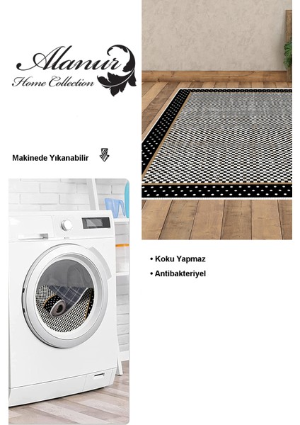 Dijital Salon Halısı Star Pamuk Kaymaz Taban Modern Stormy Siyah modelleri