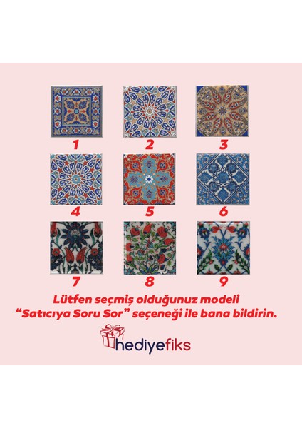 Çini Motifli Ahşap Dekoratif Kutu