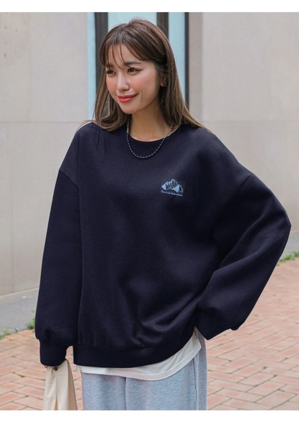 Kadın Arid Mountain Baskılı Oversize Sweatshirt