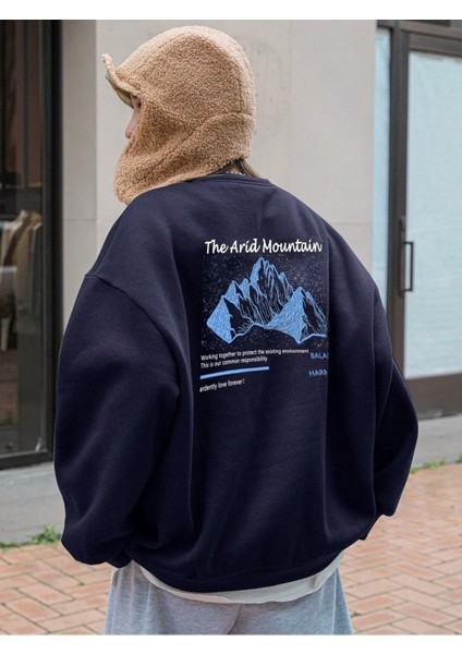 Kadın Arid Mountain Baskılı Oversize Sweatshirt