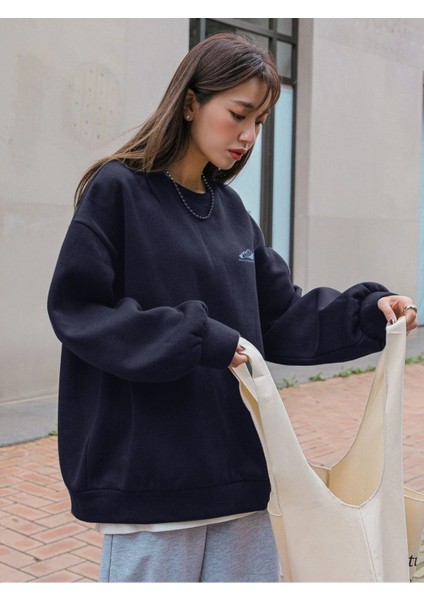 Kadın Arid Mountain Baskılı Oversize Sweatshirt