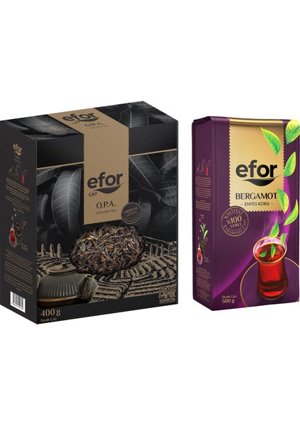 Opa Ceylon Çayı 400GR + Efor Bergomat Aromalı (Earl Grey) 500GR Çay