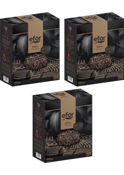 Efor Çay Efor Opa Ceylon Çay 400 gr x 3 Adet