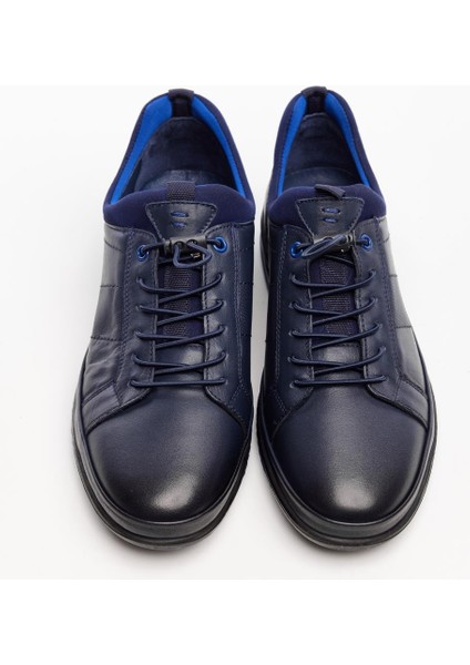 Deri Lastikl Bağcıklı Erkek Sneaker