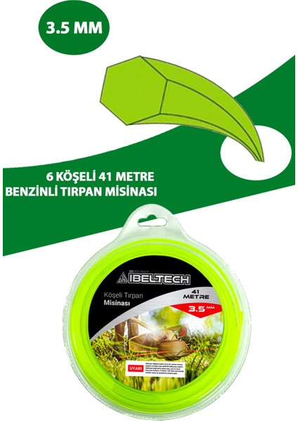 Germany Style Veta 2t 1 Litre Ölçekli Yağ  ve 6 Köşe 3.5 mm 41 Metre Tırpan Misinası Sağlam Dayanıklı Misina Ibeltech