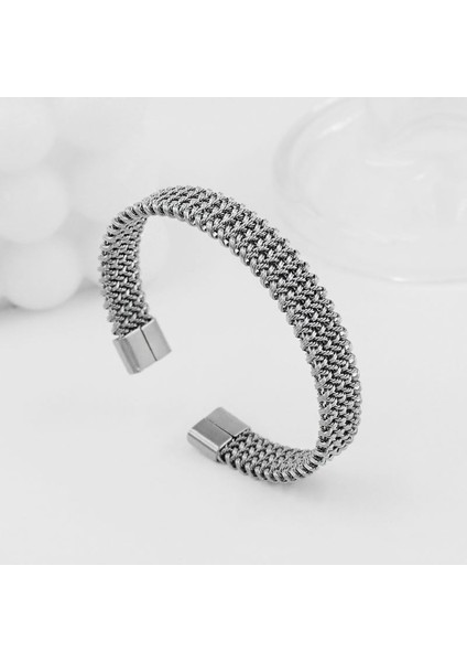 10 Mm. Hasır Kelepçe Dizayn Çelik Erkek Bileklik EU23BY