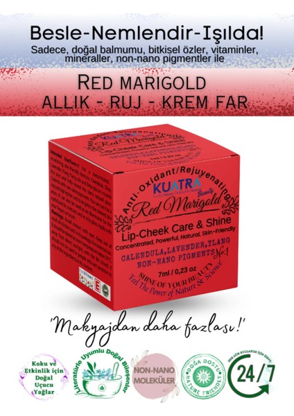 Red Marigold  Nemlendirici - Antioksidan Işıltı Veren Balm (Doğal Içerikli Ruj- Allık)