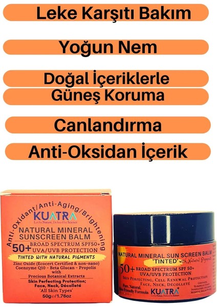 SPF 50+ Doğal-Mineral Güneş Koruyucu Renkli Balm 50ml