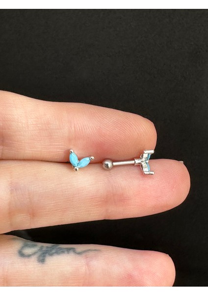 By Dilek Çetin Acessorry Çelik Kıkırdak Helix Tragus Piercing (1 Adet)