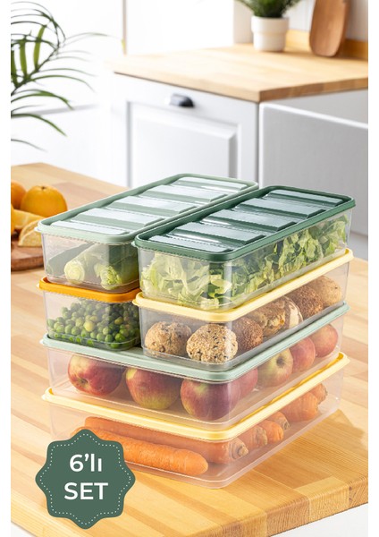 6lı Bella Buzdolabı Düzenleyici 2x (3,5 Litre) 4x(1,65 Litre)