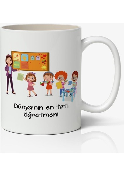 24 Kasım Öğretmenler Günü Tasarımlı Kupa Bardak Baskılı Kahve Kupa Bardak Model 25