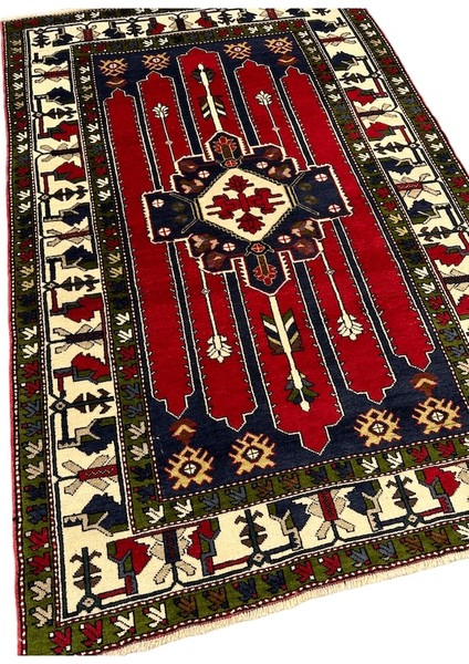 El Dokuma Sıfır Kazak Halısı 130X190 Kırmızı Yeşil %100 Yün Halı fiyatları