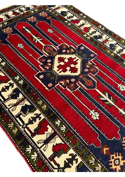 El Dokuma Sıfır Kazak Halısı 130X190 Kırmızı Yeşil %100 Yün Halı modelleri