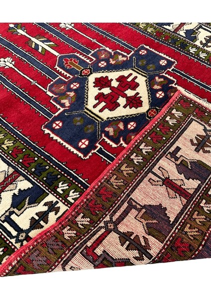 El Dokuma Sıfır Kazak Halısı 130X190 Kırmızı Yeşil %100 Yün Halı fırsatları