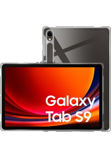 Samsung Galaxy Tab S9 11 Inç SM-X710 Tablet Kılıf Arkası Şeffaf Köşe Korumalı Darbe Önleyici Anti Shock Şeffaf Silikon Armor Pp Ultra Slim Sararmazsam