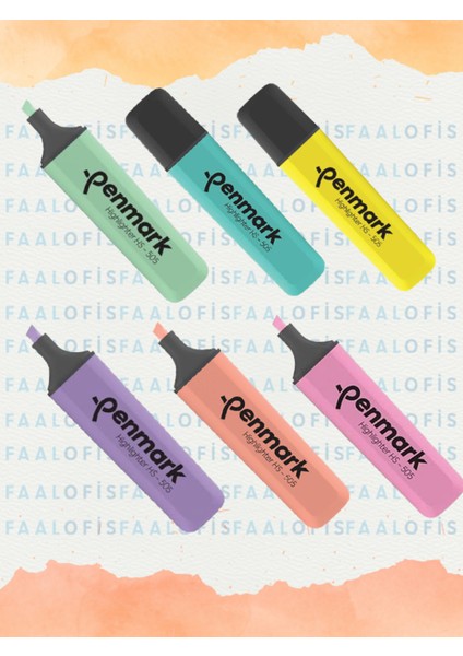 Doldurulabilir Fosforlu Kalem Pastel Mintyeşili Limoni Yavruağzı Gülsuyu Naneşekeri Lavanta