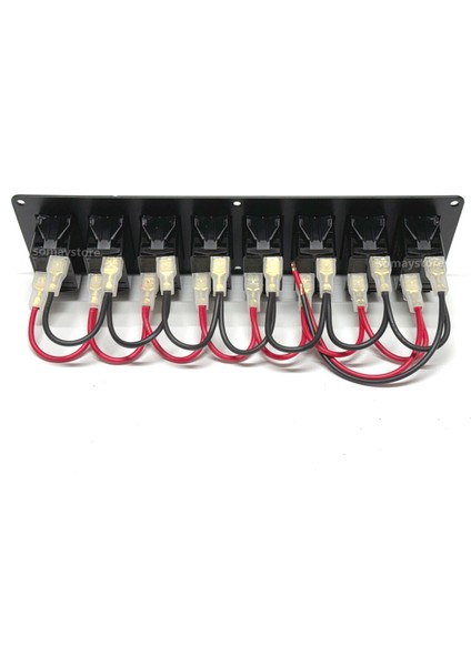 8 Anahtar Swicth Panel Slim Model 12-24V Beyaz Cam Kırmızı Işıklı modelleri
