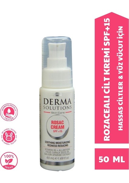 Rosac Face And Body Cream 15 Spf+ - Rozacealı Ciltler İçin Düzenleyici Krem 50 ml