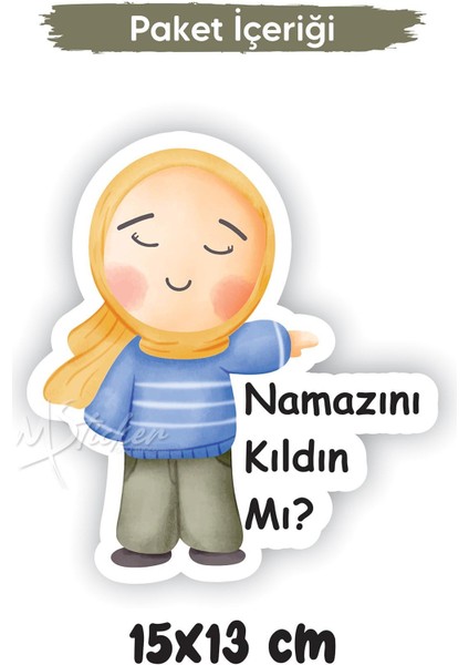 Namazını Kıldın Mı? Sticker, Namaz Kılma Hatırlatıcısı, Sevimli Anne Kız Figürü Namaz Teşviki fiyatları