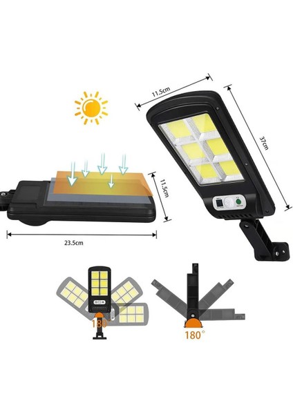 Solar Güneş Enerjili LED Bahçe Aydınlatması 3 Modlu Hareket Sensörlü Duvar Lambası 122SOLARLED
