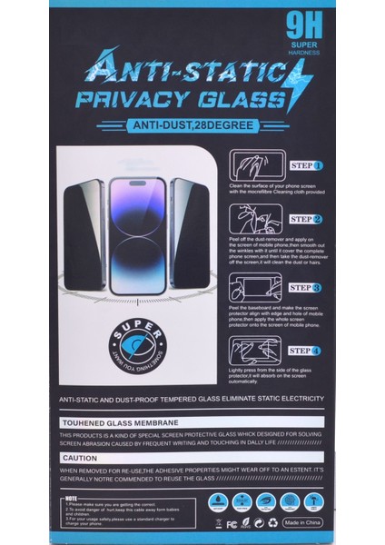 Anti Static Glass Ekran Koruyucu Apple Iphone 15 Pro Max Full Kaplayan Çizilmeyen Suya Dayanıklı