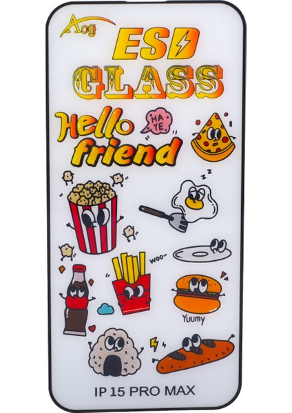 Anti Static Glass Ekran Koruyucu Apple iPhone 15 Pro Max Full Kaplayan Çizilmeyen