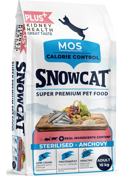 Snow Cat Plus Düşük Tahıllı Kısırlaştırılmış Balıklı Kedi Maması 10 kg