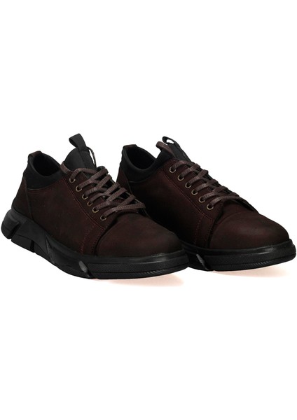 Bordolli Kahverengi Nubuk Bağcıklı Deri Erkek Ayakkabı indirimleri