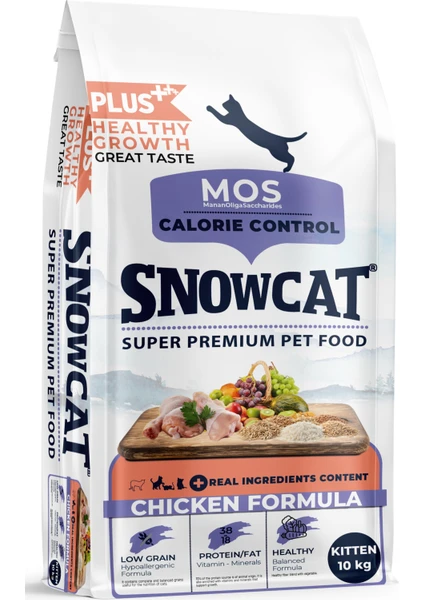 Snow Cat Plus Düşük Tahıllı Yavru Tavuklu Kedi Maması 10 kg