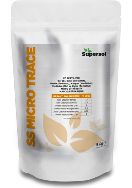 SS-MICRO TRACE MİKRO 1 kg - BİTKİ BESİN MADDELERİ KARIŞIMI (EC GÜBRE ÇÖZELTİSİ)