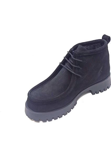 Siyah Deri Kadın Sisley Bot Ayakkabı modelleri