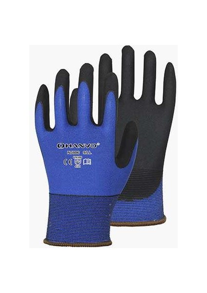 NJ806 Hanfell Köpük Nitril Blue Hassas Montaj Eldiveni
