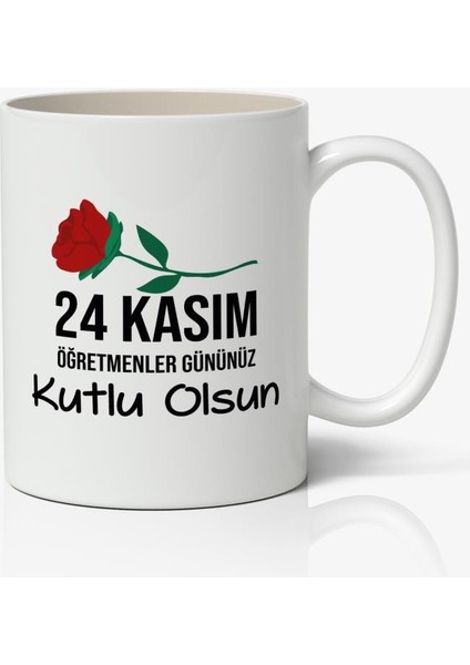 24 Kasım Öğretmenler Günü Tasarımlı Kupa Bardak Baskılı Kahve Kupa Bardak Model 2