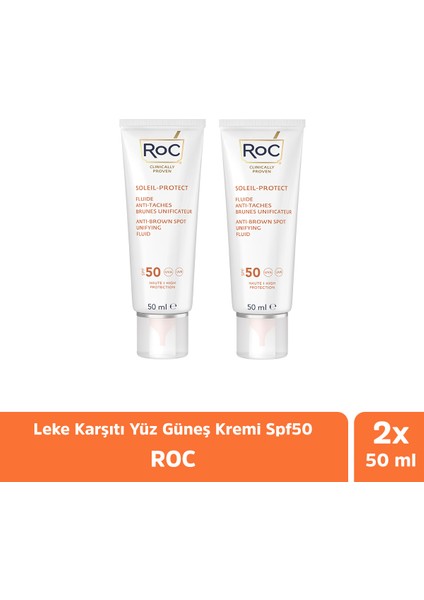 Leke Karşıtı Yüz Güneş Kremi SPF50 50 ml X2