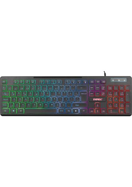 KB-120 Sleek Aydınlatmalı Oyuncu Klavyesi + Logitech Bilek Destekli Profesyonel Oyuncu Gaming 70 cm Klavye Altlık Bileklik Pad