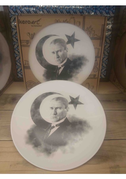 Atatürk Desenli Dekoratif Stand'lı Tabak 26 cm fiyatları