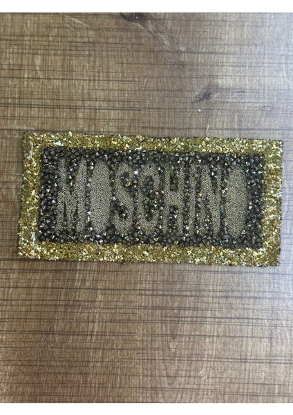 14X7 cm Ütü Ile Yapışan Taş Işleme Moschıno Yazı Arma Yama Dikiş Hobi