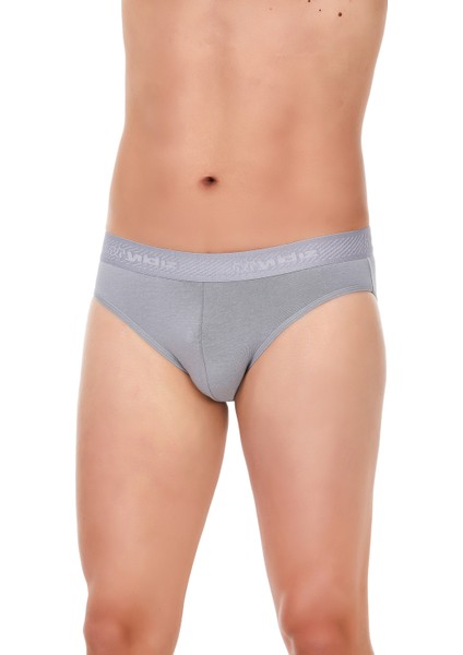 Erkek Modal Kemerli Slip Gri 6 Adet
