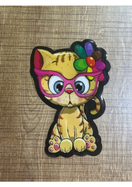 19X9 cm Ütü Ile Yapışan Tokalı Kedi Arma Yama Dikiş Hobi